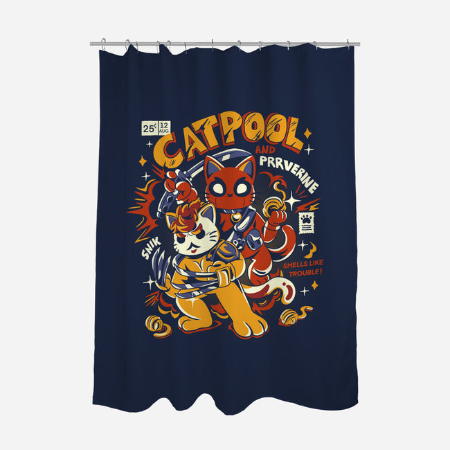 Catpool-None-Polyester-Shower Curtain-yumie