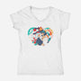 Moving Castle-Womens-V-Neck-Tee-yumie