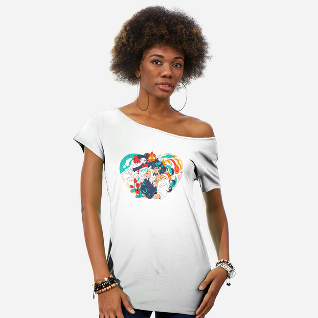 Moving Castle-Womens-Off Shoulder-Tee-yumie