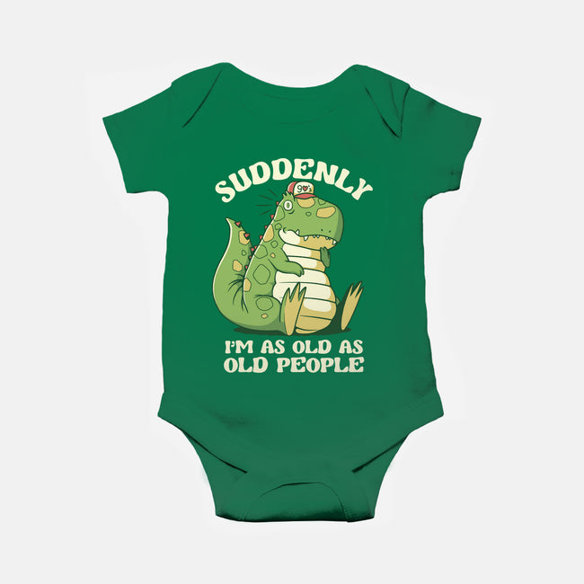 Old People Dinosaur-Baby-Basic-Onesie-tobefonseca