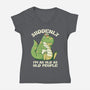 Old People Dinosaur-Womens-V-Neck-Tee-tobefonseca