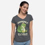 Old People Dinosaur-Womens-V-Neck-Tee-tobefonseca