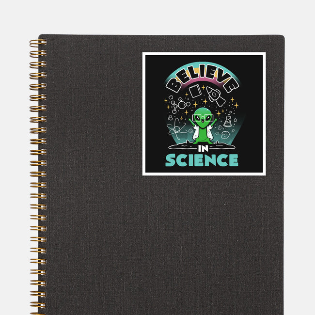 Believe In Science Alien-None-Glossy-Sticker-tobefonseca