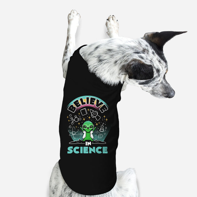 Believe In Science Alien-Dog-Basic-Pet Tank-tobefonseca