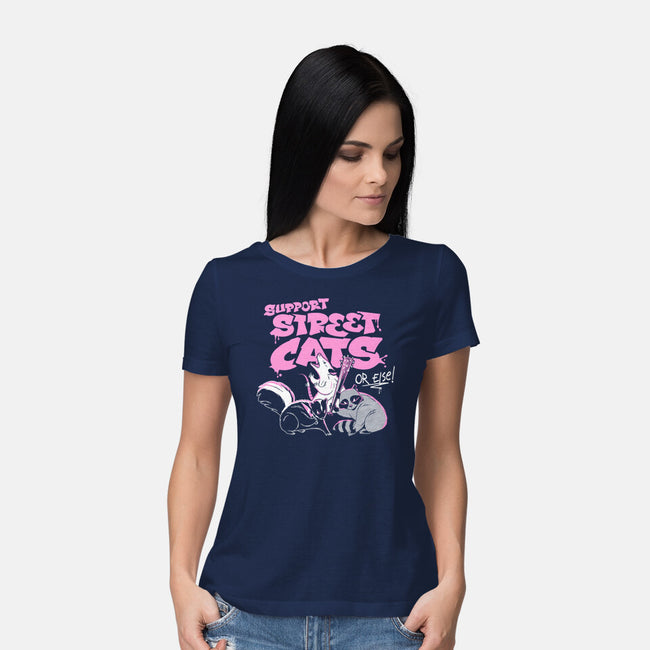 Support Street Cats Or Else-Womens-Basic-Tee-tobefonseca