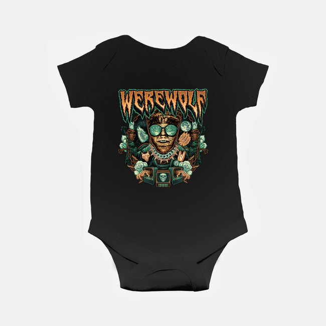 Punk Wolf-Baby-Basic-Onesie-glitchygorilla