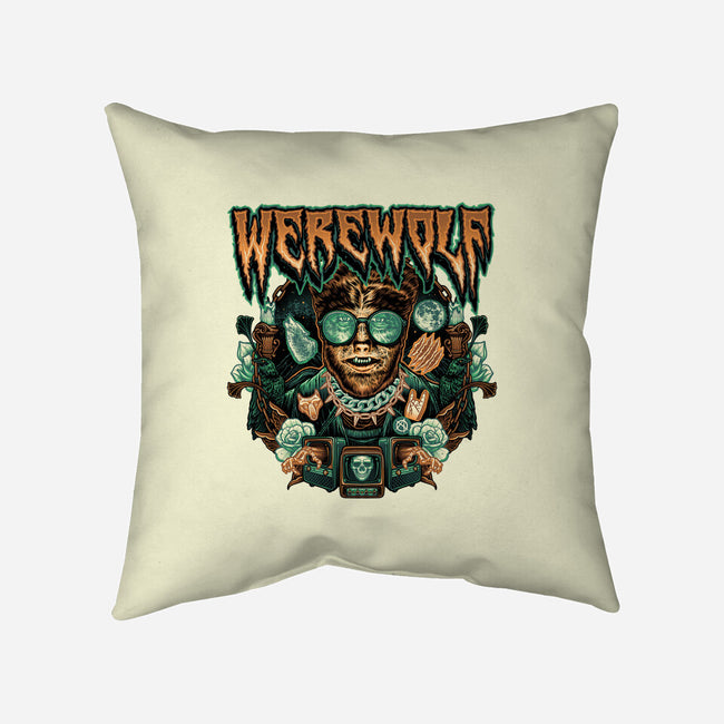 Punk Wolf-None-Removable Cover-Throw Pillow-glitchygorilla