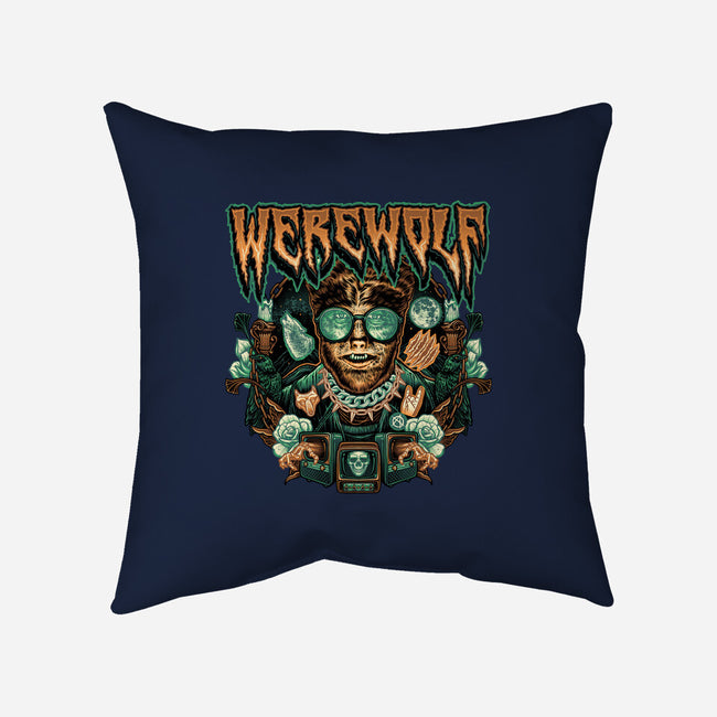 Punk Wolf-None-Removable Cover-Throw Pillow-glitchygorilla