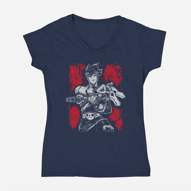 Hell Hades-Womens-V-Neck-Tee-xMorfina