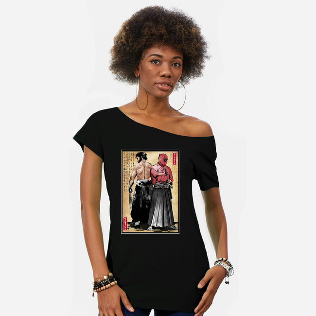 Mutant Samurai-Womens-Off Shoulder-Tee-DrMonekers