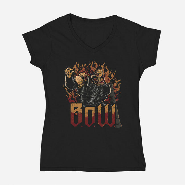 The Powerful BOW-Womens-V-Neck-Tee-Diego Oliver