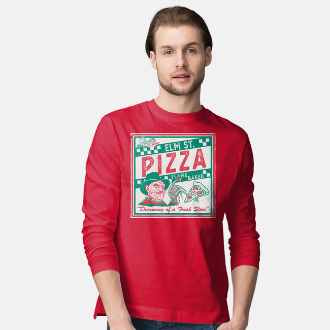 Elm St Pizza-Mens-Long Sleeved-Tee-Nemons