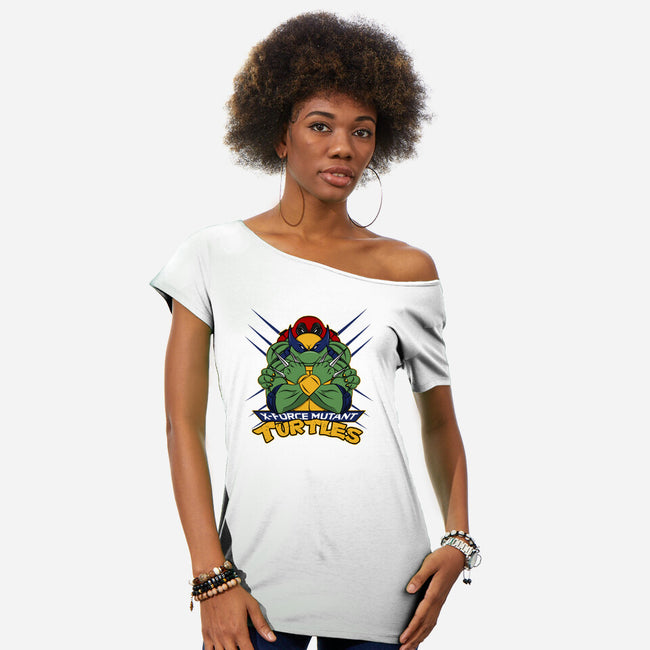 X-Force Mutant Turtles-Womens-Off Shoulder-Tee-Nieco