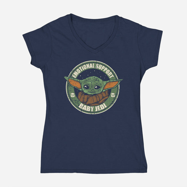 Emotional Support Jedi-Womens-V-Neck-Tee-turborat14