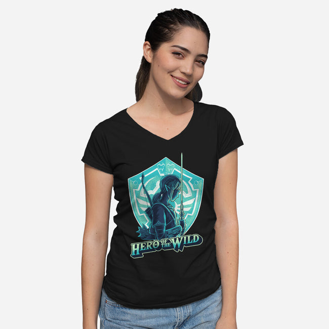 Hero Of The Wild-Womens-V-Neck-Tee-rmatix