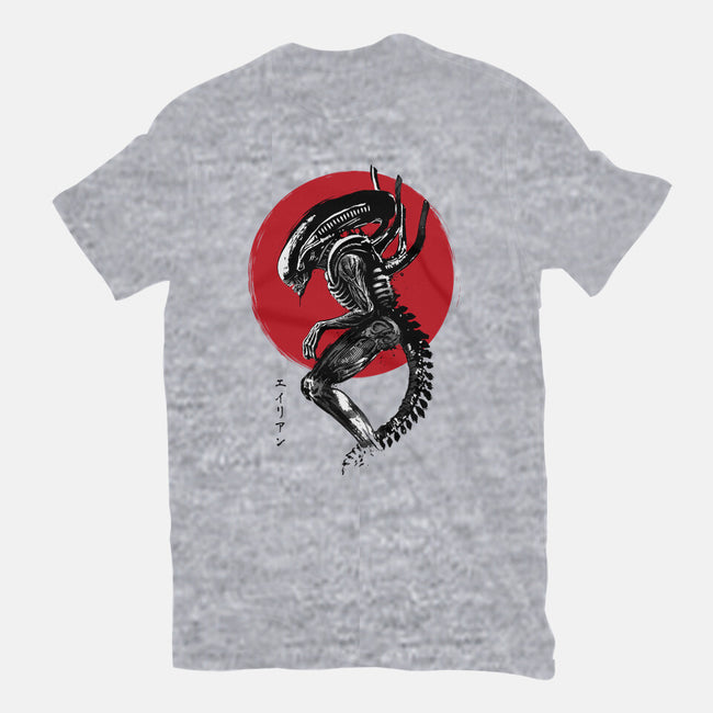 Xenomorph Sumi-e-Womens-Fitted-Tee-DrMonekers