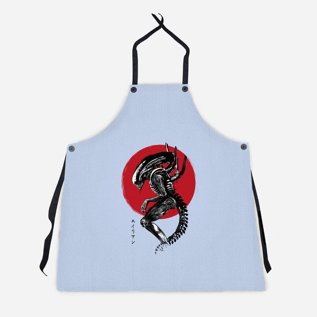 Xenomorph Sumi-e-Unisex-Kitchen-Apron-DrMonekers