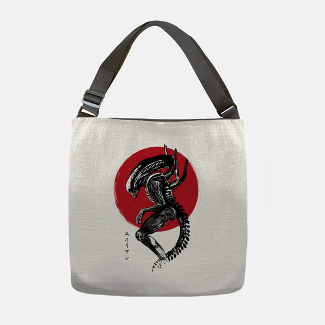 Xenomorph Sumi-e-None-Adjustable Tote-Bag-DrMonekers