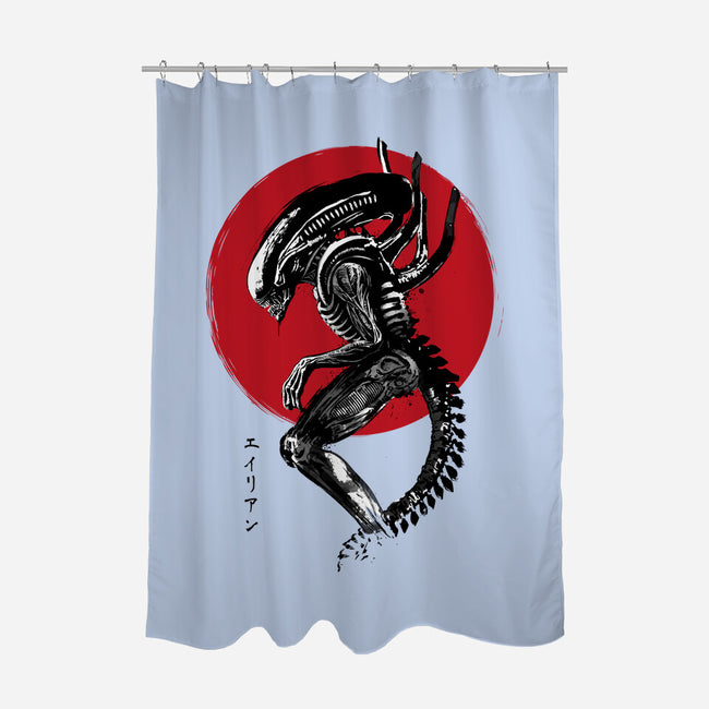 Xenomorph Sumi-e-None-Polyester-Shower Curtain-DrMonekers