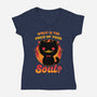 Creepy Cat Buys Souls-Womens-V-Neck-Tee-Studio Mootant