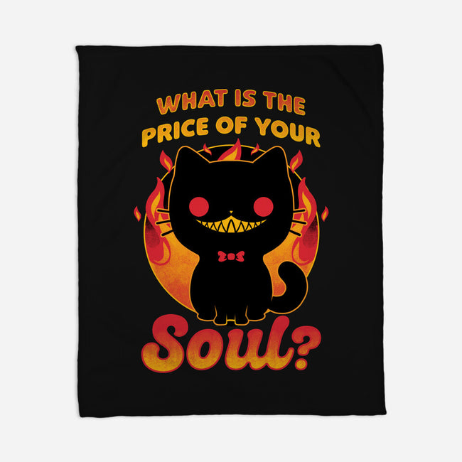 Creepy Cat Buys Souls-None-Fleece-Blanket-Studio Mootant