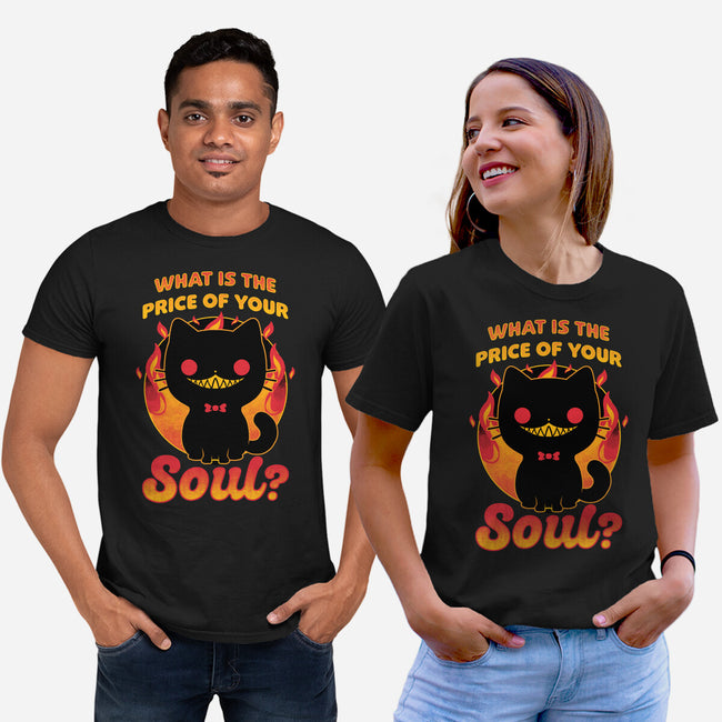 Creepy Cat Buys Souls-Unisex-Basic-Tee-Studio Mootant