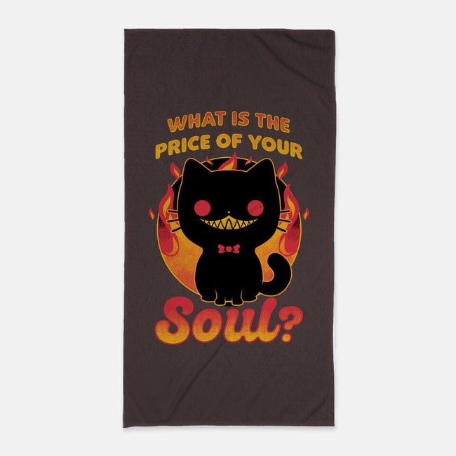 Creepy Cat Buys Souls-None-Beach-Towel-Studio Mootant