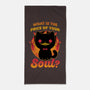 Creepy Cat Buys Souls-None-Beach-Towel-Studio Mootant