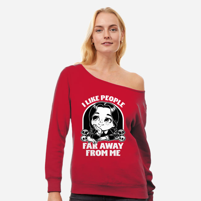 Goth Girl Hates People-Womens-Off Shoulder-Sweatshirt-Studio Mootant