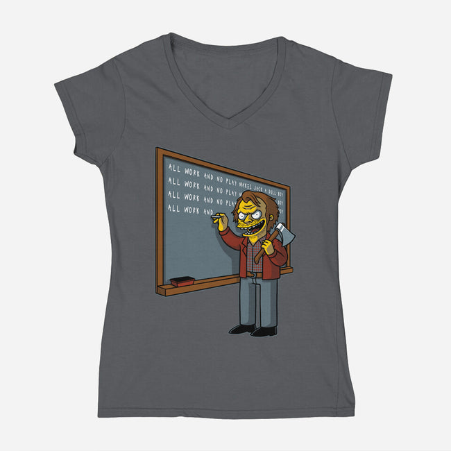 Horror Movie Chalkboard-Womens-V-Neck-Tee-Studio Mootant