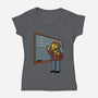 Horror Movie Chalkboard-Womens-V-Neck-Tee-Studio Mootant