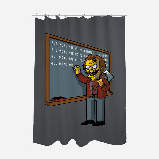 Horror Movie Chalkboard-None-Polyester-Shower Curtain-Studio Mootant