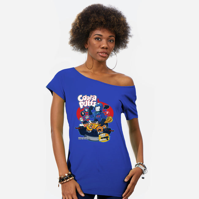 Cobra Puff-Womens-Off Shoulder-Tee-Jc Jows