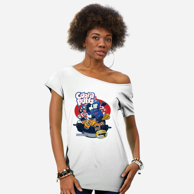 Cobra Puff-Womens-Off Shoulder-Tee-Jc Jows