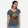 Why You Little Monkey-Womens-V-Neck-Tee-Jc Jows