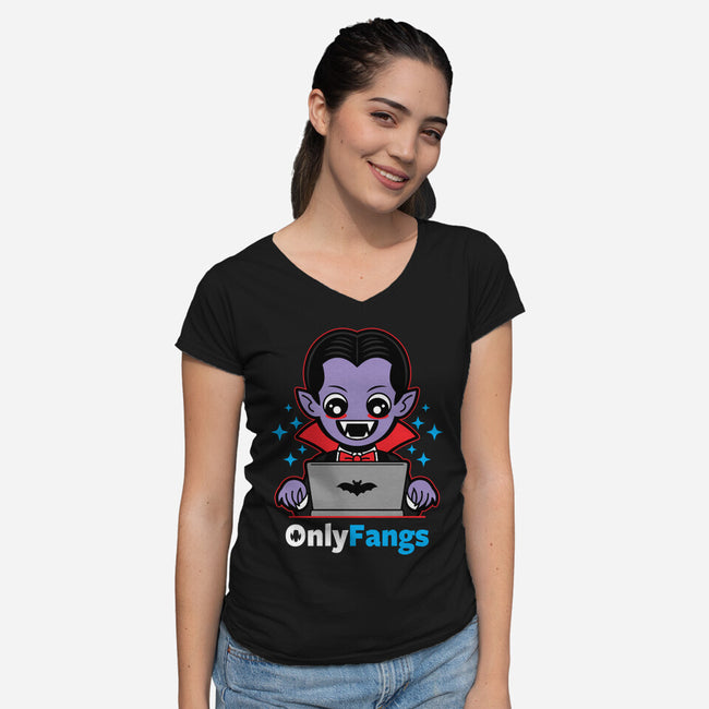 Onlyfangs-Womens-V-Neck-Tee-Boggs Nicolas