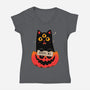 Adopt Spooky Cat-Womens-V-Neck-Tee-GODZILLARGE