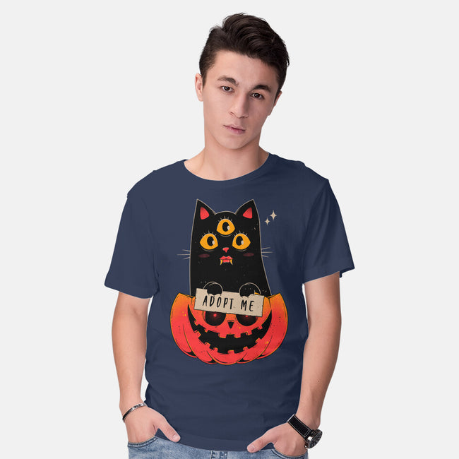 Adopt Spooky Cat-Mens-Basic-Tee-GODZILLARGE