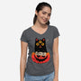 Adopt Spooky Cat-Womens-V-Neck-Tee-GODZILLARGE