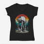 The Walker Vintage-Womens-V-Neck-Tee-DrMonekers