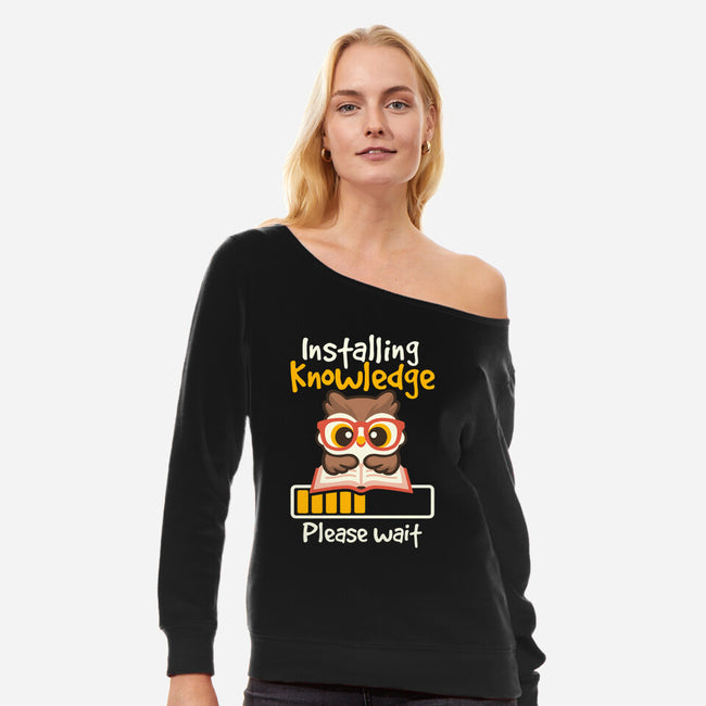 Installing Knowledge-Womens-Off Shoulder-Sweatshirt-NemiMakeit