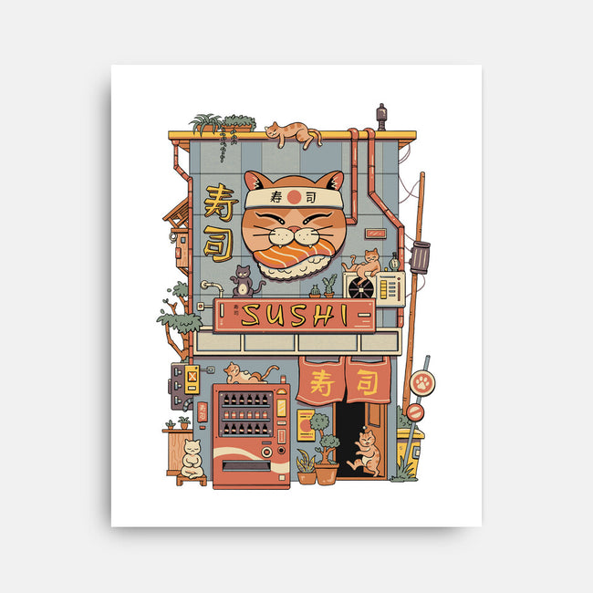 Neko Sushi House-None-Stretched-Canvas-vp021