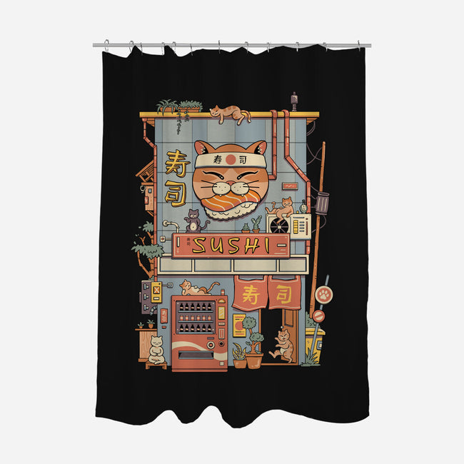 Neko Sushi House-None-Polyester-Shower Curtain-vp021