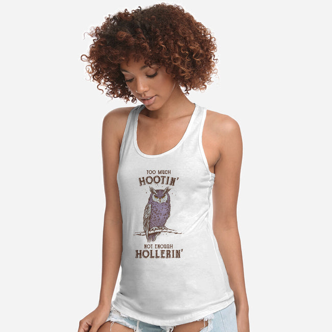 Too Much Hootin-Womens-Racerback-Tank-kg07