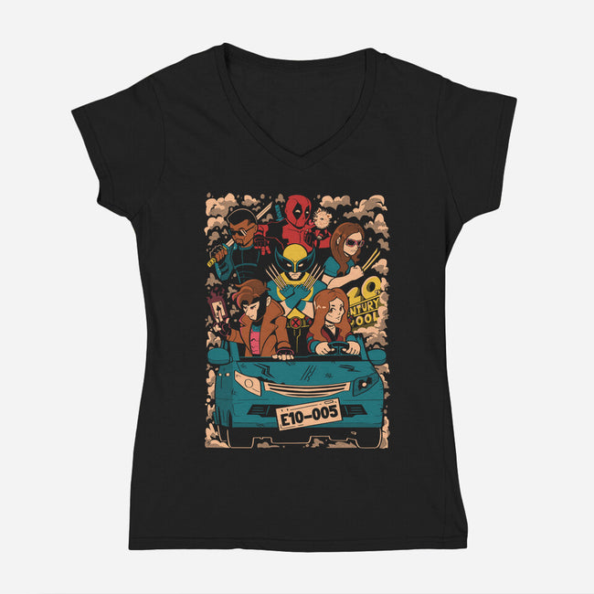 Multiverse Cameo Ride-Womens-V-Neck-Tee-Heyra Vieira