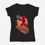 The Dog King-Womens-V-Neck-Tee-patrickgp