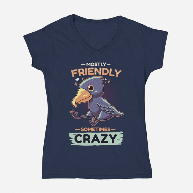 Sometimes Crazy-Womens-V-Neck-Tee-Geekydog