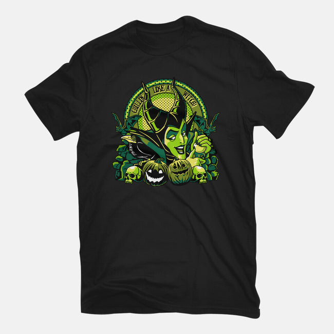 Chillin Like A Witch-Unisex-Basic-Tee-panicking_bat