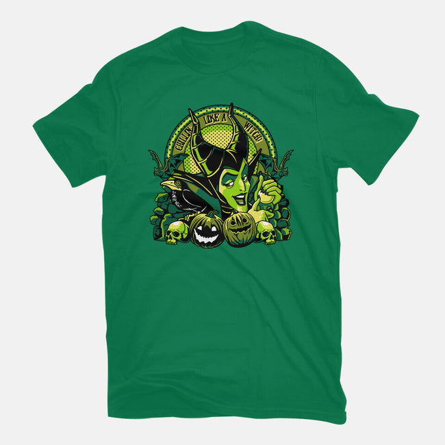 Chillin Like A Witch-Womens-Fitted-Tee-panicking_bat