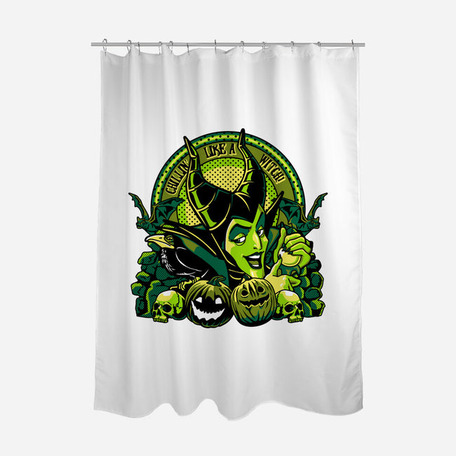 Chillin Like A Witch-None-Polyester-Shower Curtain-panicking_bat